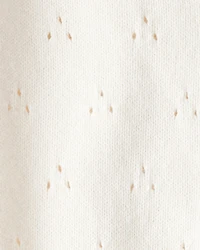 Baby Girl Organic Cotton Sweater Knit Pointelle Jumpsuit