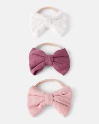 Baby Girl 3-Pack Bow Headwraps