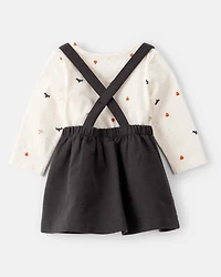 Baby 3-Piece Halloween Tee & Jumper Set - White/Black