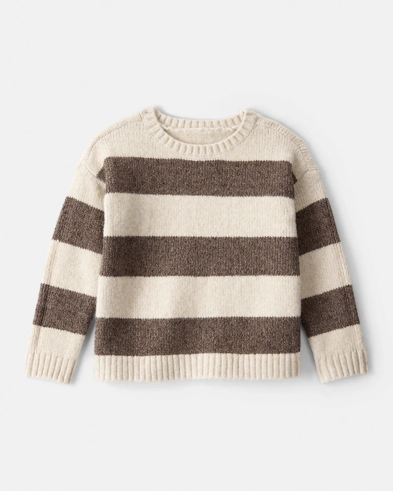 Toddler Boy Striped Long-Sleeve Sweater - Brown