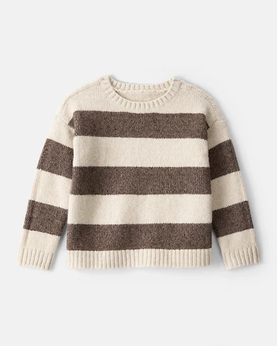 Toddler Boy Striped Long-Sleeve Sweater - Brown