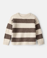 Toddler Boy Striped Long-Sleeve Sweater - Brown