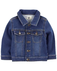 Baby Boy Knit-Like Denim Jacket - Dark Wash