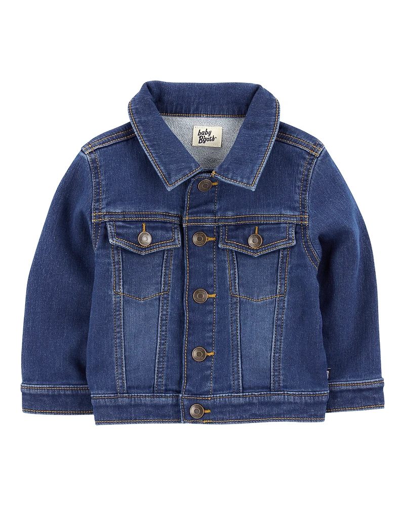Baby Boy Knit-Like Denim Jacket - Dark Wash
