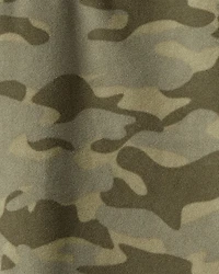 Boys Camouflage Microfleece Quarter-Zip Pullover - Green