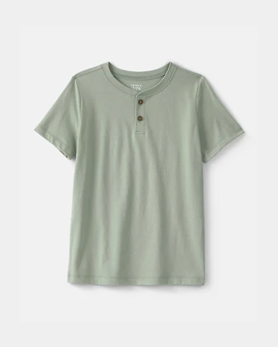 Boys Solid Henley T-Shirt - Green