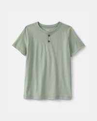 Boys Solid Henley T-Shirt - Green