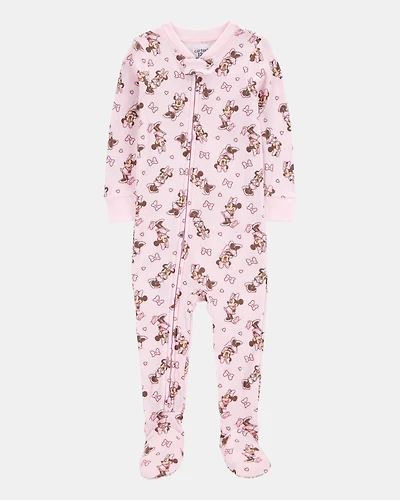 Baby Disney© Minnie Mouse Snug Fit Cotton Footie 1-Piece Pajamas - Pink