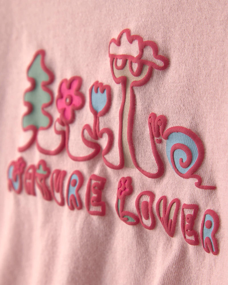 Baby Girl 'Nature Lover' Short-Sleeve Tie Top - Pink
