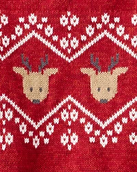 Baby Boy 2-Piece Fair Isle Long-Sleeve Tee & Pant Set - Red/Brown
