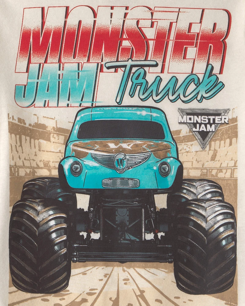 Boys Monster Truck Graphic Tee - Cream