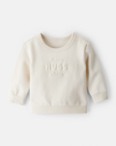 Baby Girl DayDream Fleece Hugs Pullover Sweatshirt - Cream