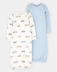 Baby Boy 2-Pack PurelySoft Sleeper Gowns - Blue