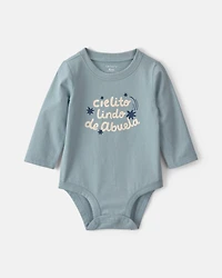 Baby 'Cielito Lindo De Abuela' Long-Sleeve Graphic Bodysuit - Blue