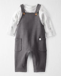 Baby 2-Piece Organic Cotton Overall Set in Bear Print