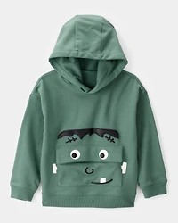 Toddler Boy Halloween Frankenstein Pullover Hoodie - Green