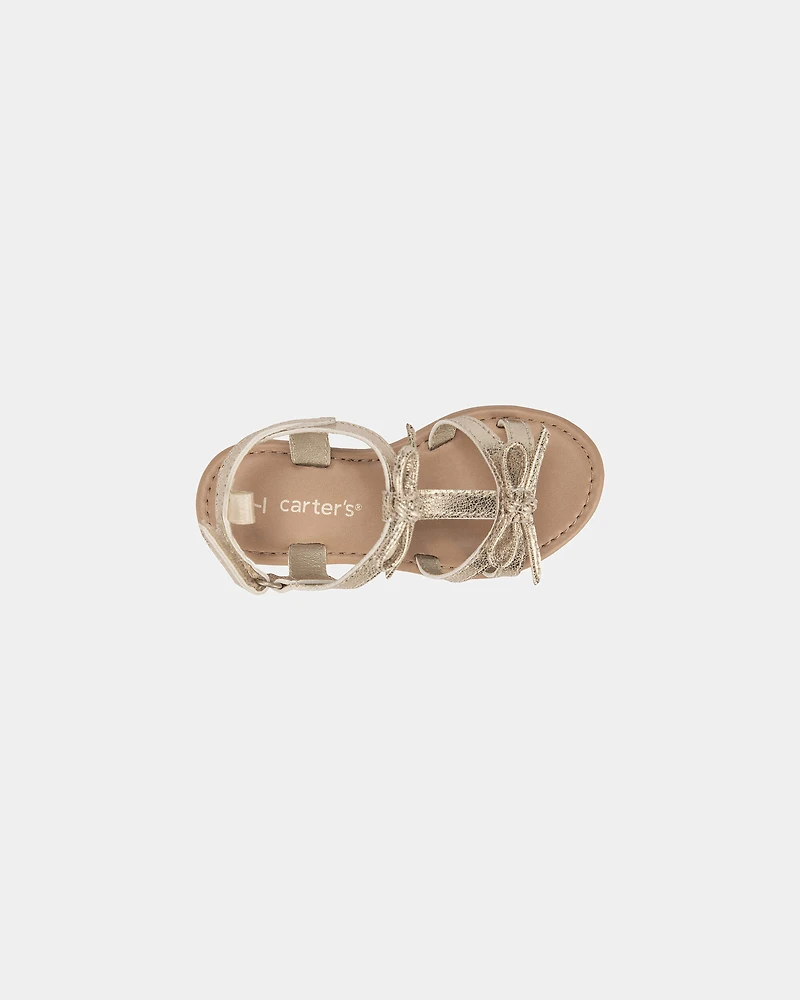Toddler Girl Metallic Bow Sandals - Gold