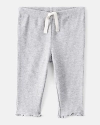 Baby Girl 2-Pack Knit Pull-On Pants Set - Grey/Navy