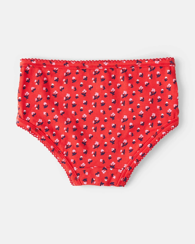 Kid 7-Pack Ladybug Print Brief Stretch Cotton Underwear