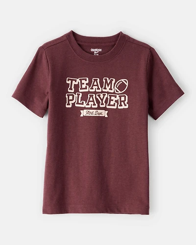 Toddler Boy Team Player Football Short-Sleeve Graphic Tee - Maroon