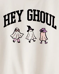 Kid Halloween Hey Ghoul Pullover Sweatshirt - Ivory