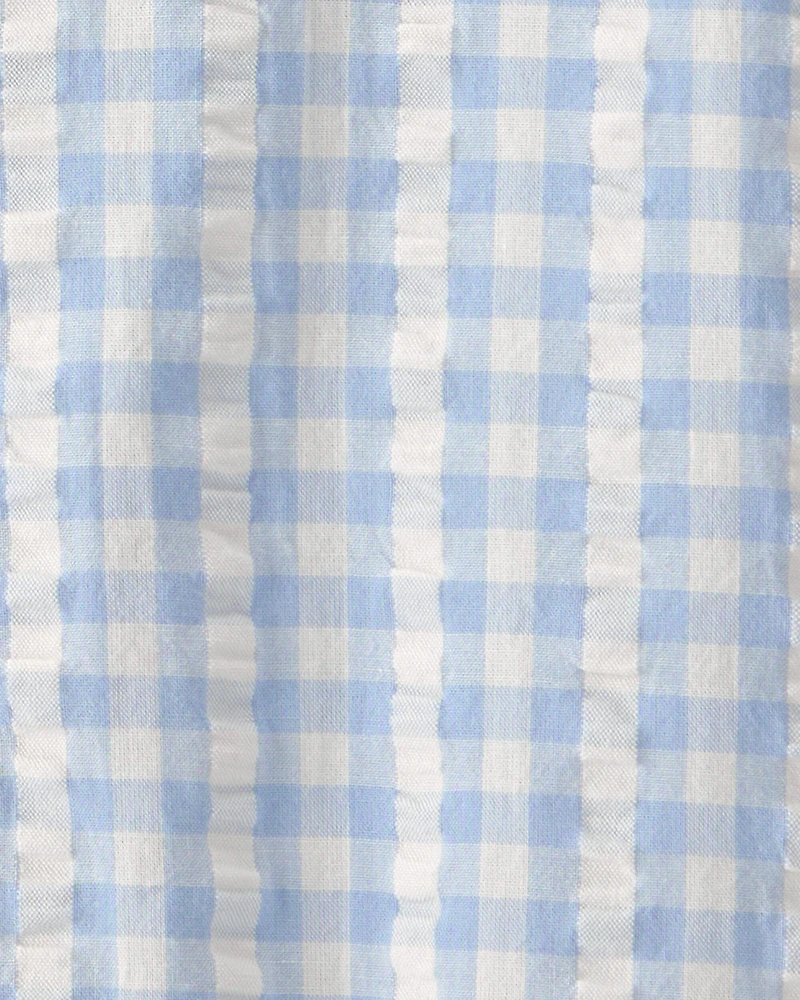 Baby Boy Seersucker Romper Made with Organic Cotton