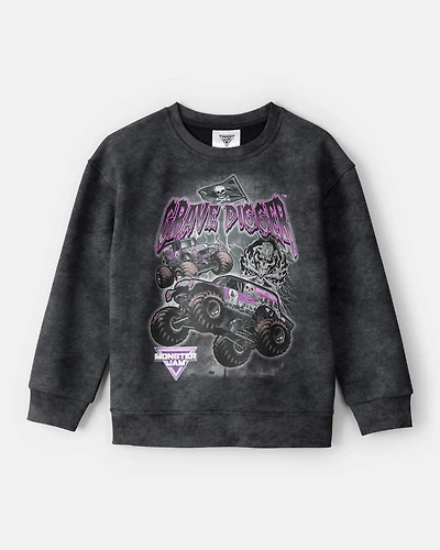 Boys Grave Digger Pullover Sweatshirt - Black