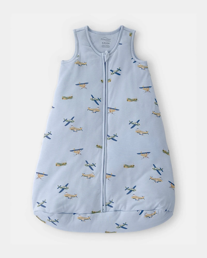 Baby Boy Plane 2-Way Zip PurelySoft Wearable Blanket - Blue
