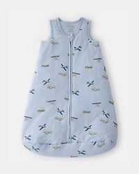 Baby Boy Plane 2-Way Zip PurelySoft Wearable Blanket - Blue