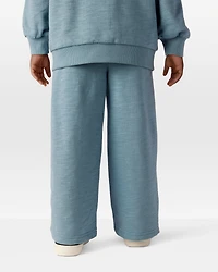 Toddler Girl 100% Cotton Wide-Leg Pants - Blue