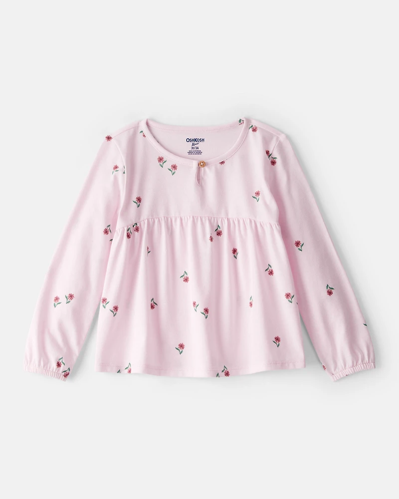 Toddler Girl Floral Top - Pink