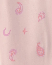 Girls Unicorn 100% Cotton Snug Fit 4-Piece Pajama Set - Pink