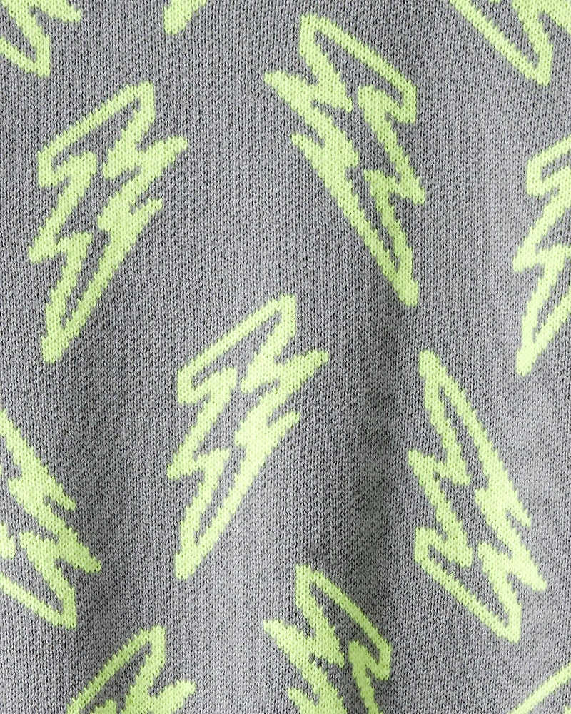 Boys Lightning Sweater - Grey