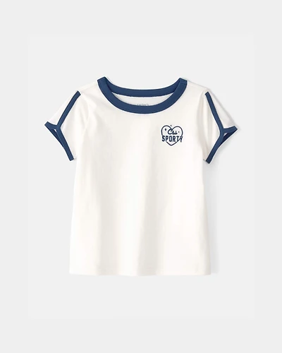 Toddler Girl 'Club Sporty' Top - Ivory
