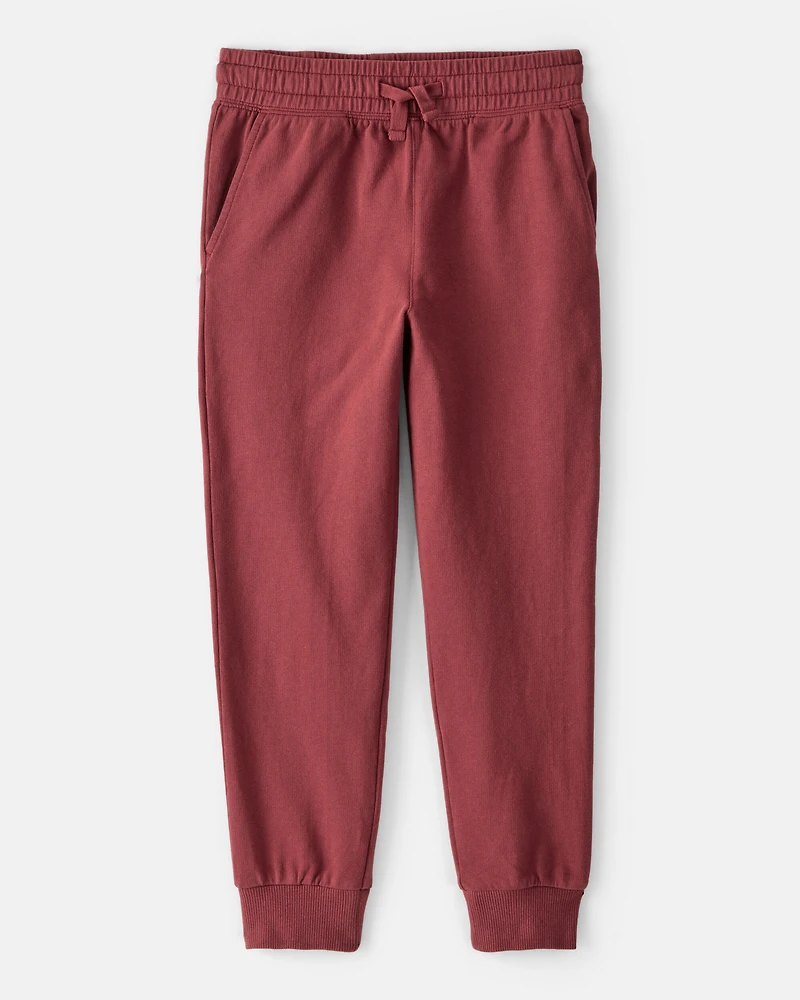 Boys French Terry Active Joggers - Burgundy