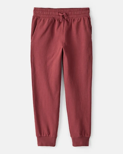 Boys French Terry Active Joggers - Burgundy