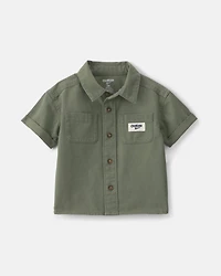 Baby Boy OshKosh Logo Short-Sleeve Button-Down Shirt - Green