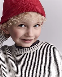 Toddler Striped Pullover Sweater - Black/White