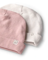 Baby Girl 2-Pack Organic Cotton Rib Caps