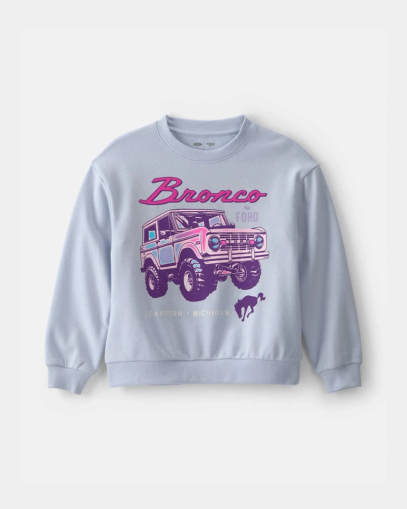 Girls Ford Bronco French Terry Pullover Sweatshirt - Blue