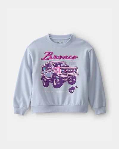 Girls Ford Bronco French Terry Pullover Sweatshirt - Blue