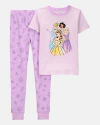 Kid Disney Princess Snug Fit Cotton 2-Piece Pajamas - Purple