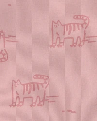 Baby Girl Cat Long-Sleeve Top & Pant Set - Pink