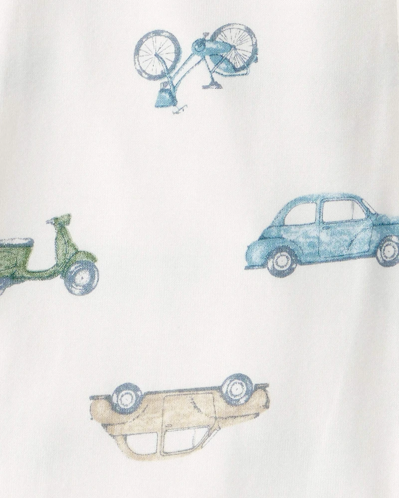 Baby Boy Car Print PurelySoft Footie 1-Piece Pajamas - Ivory