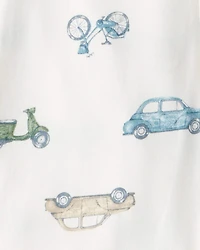Baby Boy Car Print PurelySoft Footie 1-Piece Pajamas - Ivory