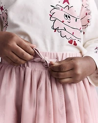 Toddler Girl Avenue Twirl™ Midi Skirt with Tulle - Light Pink