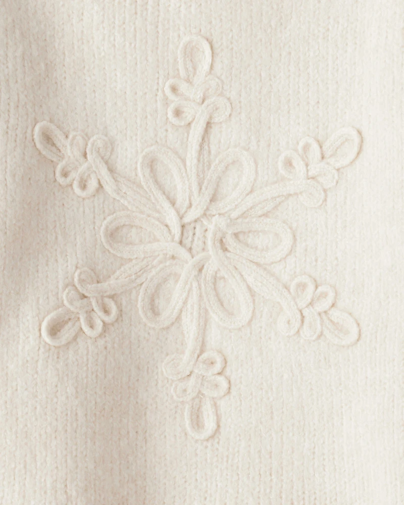 Baby Girl Snowflake Long-Sleeve Sweater - Cream
