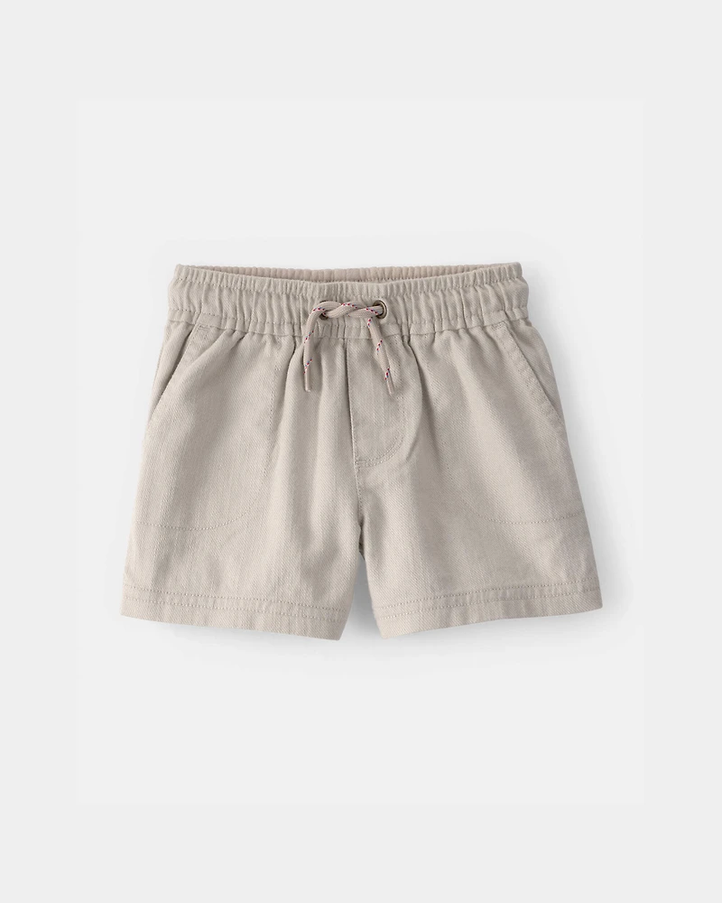Baby Boy Twill Shorts - Light Khaki
