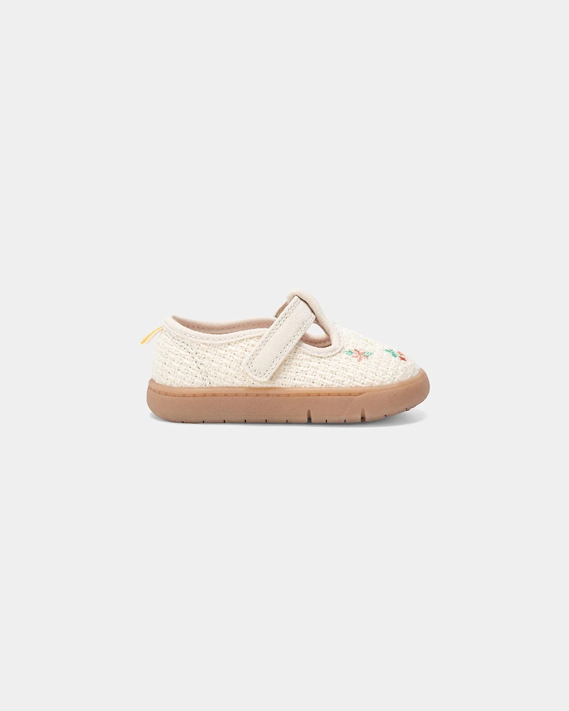 Baby Girl Every Step® First Walker Floral Casual Shoes - Cream