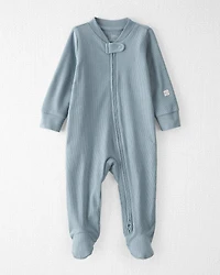 Baby Organic Cotton Sleep & Play Pajamas in Blue